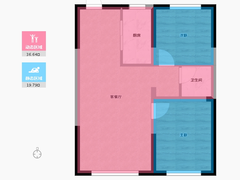 内蒙古自治区-赤峰市-春城檀越府-60.80-户型库-动静分区