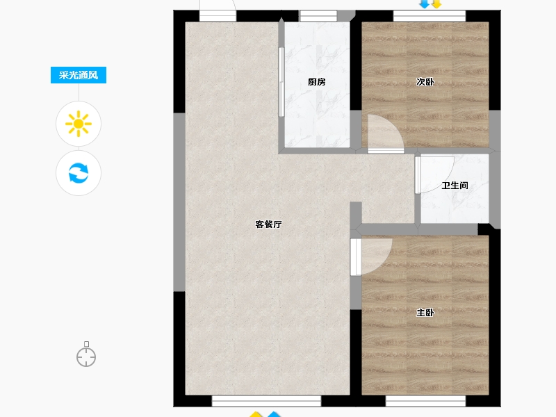 内蒙古自治区-赤峰市-春城檀越府-60.80-户型库-采光通风