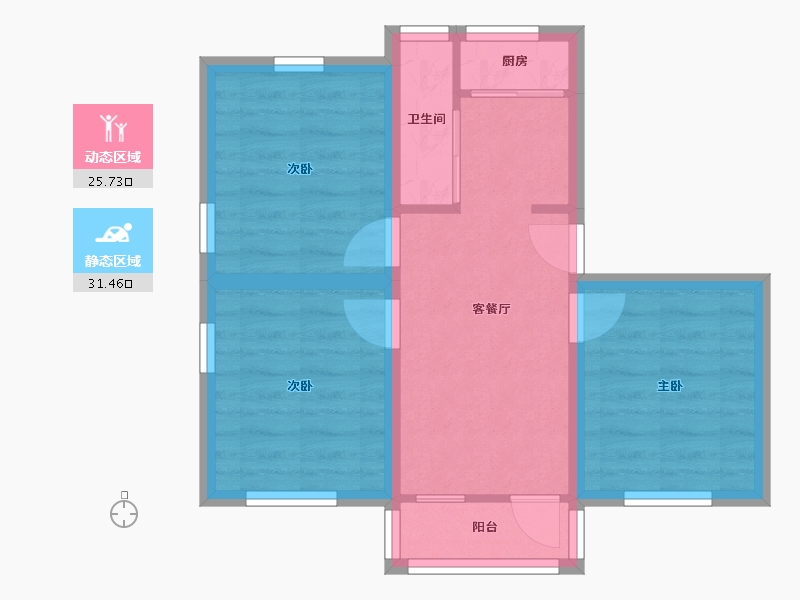 黑龙江省-鹤岗市-光侨街小区-50.15-户型库-动静分区