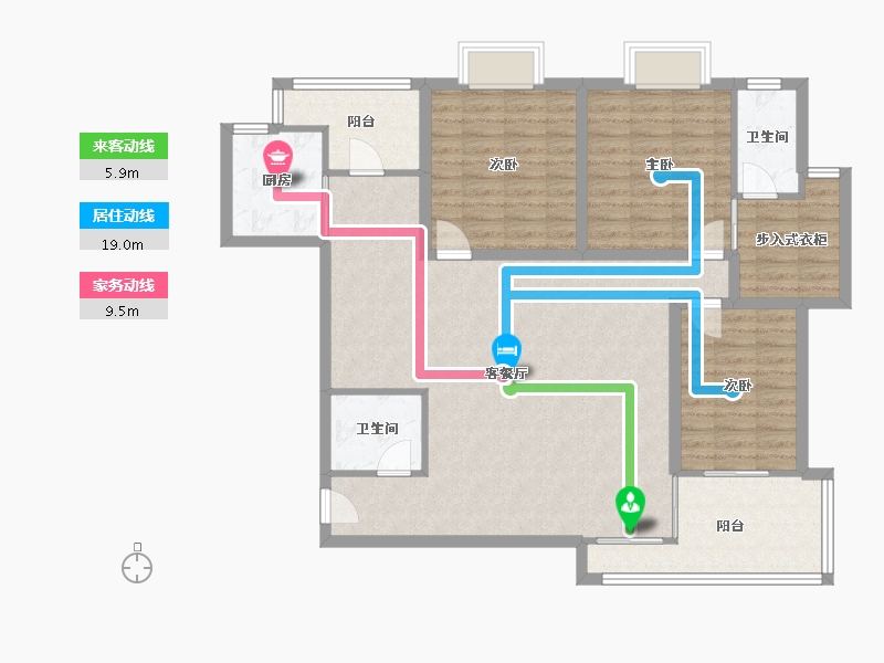 黑龙江省-鹤岗市-波托菲诺天鹅堡-117.13-户型库-动静线