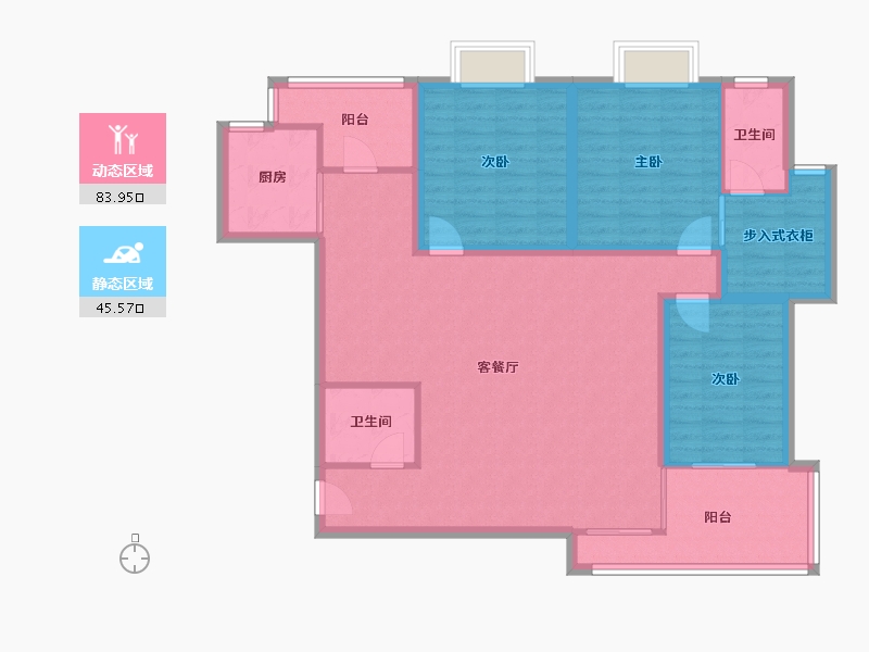 黑龙江省-鹤岗市-波托菲诺天鹅堡-117.13-户型库-动静分区