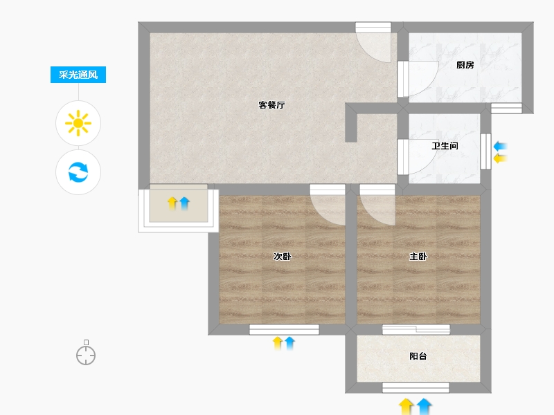 河南省-郑州市-关庄文苑安置房-42.40-户型库-采光通风