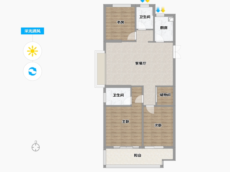 浙江省-温州市-南门佳园-93.60-户型库-采光通风