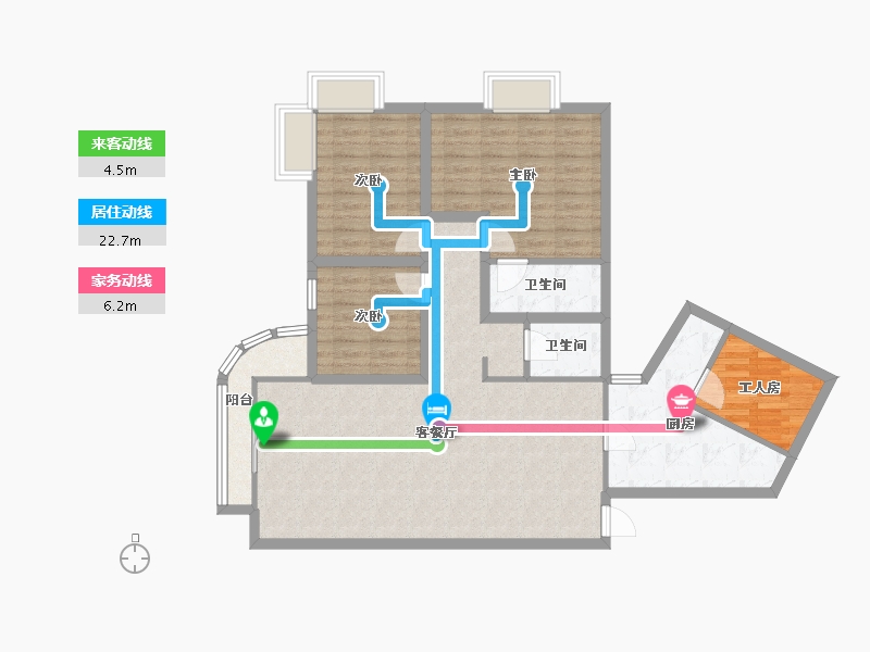 黑龙江省-鹤岗市-假日湾-104.19-户型库-动静线