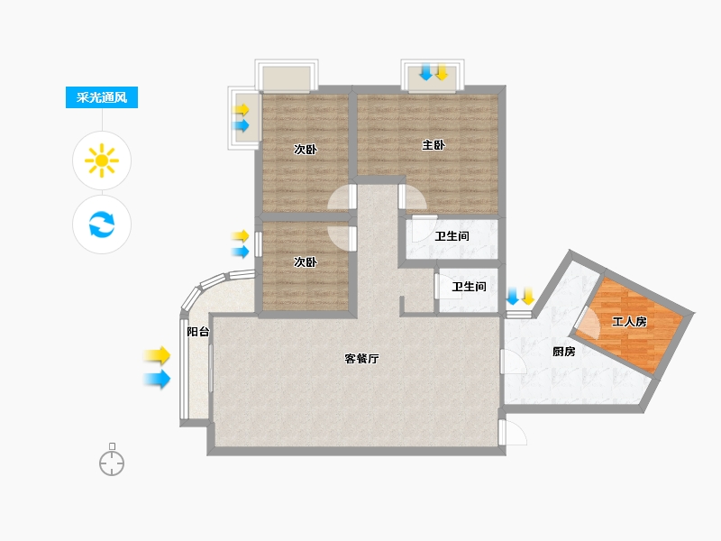 黑龙江省-鹤岗市-假日湾-104.19-户型库-采光通风