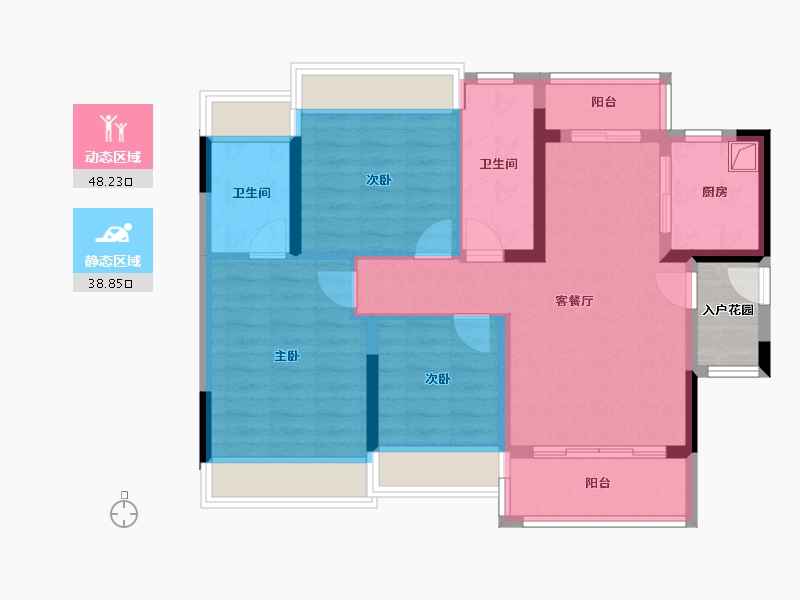 广东省-肇庆市-东奥御园-80.00-户型库-动静分区