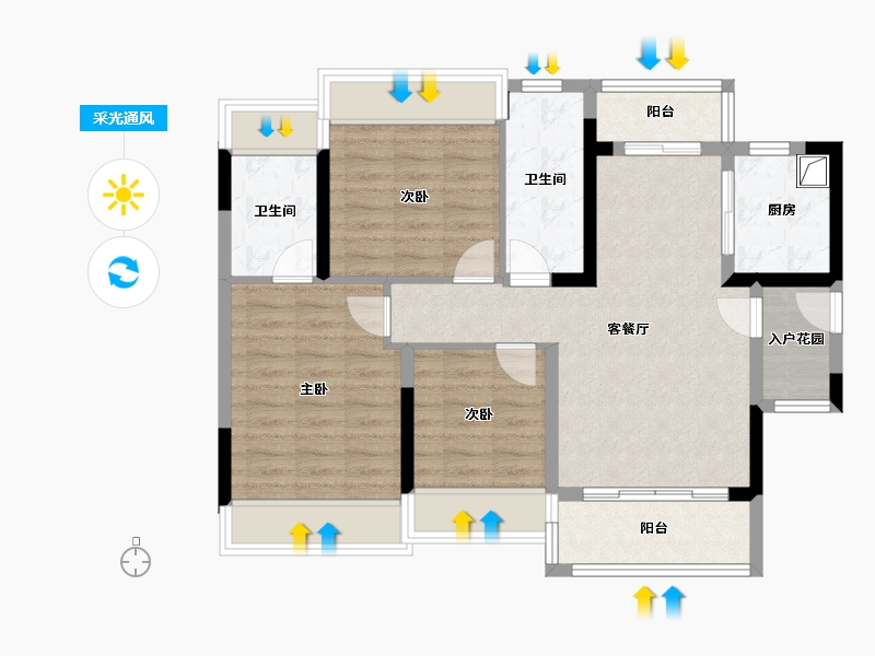 广东省-肇庆市-东奥御园-80.00-户型库-采光通风