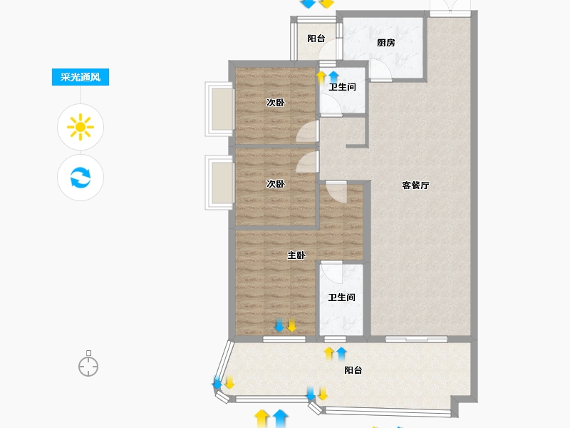 贵州省-毕节市-丽景森林-96.00-户型库-采光通风