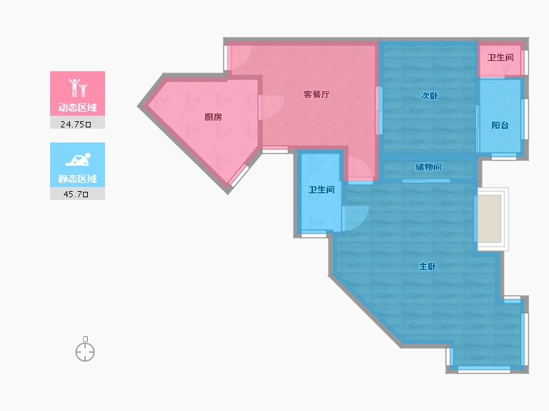 广东省-深圳市-香逸名园-62.47-户型库-动静分区