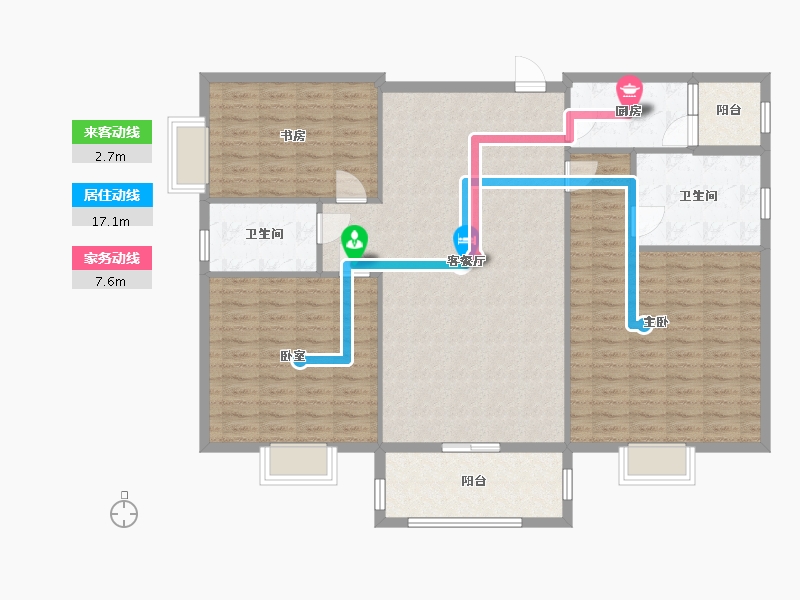 贵州省-六盘水市-领翔国际-136.00-户型库-动静线