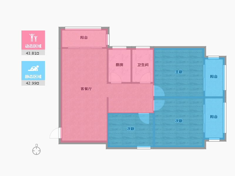 广东省-广州市-文昌花苑(长寿西路)-86.40-户型库-动静分区