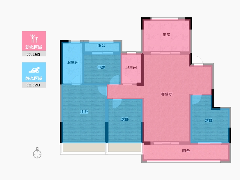 浙江省-丽水市-缙云万地广场-111.20-户型库-动静分区