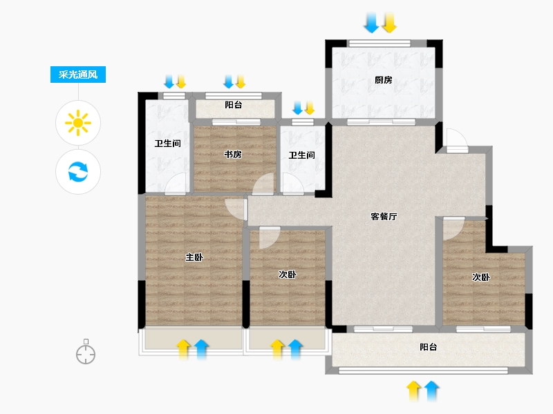 浙江省-丽水市-缙云万地广场-111.20-户型库-采光通风