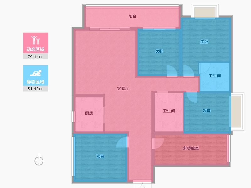 湖南省-衡阳市-东泰名城-114.40-户型库-动静分区