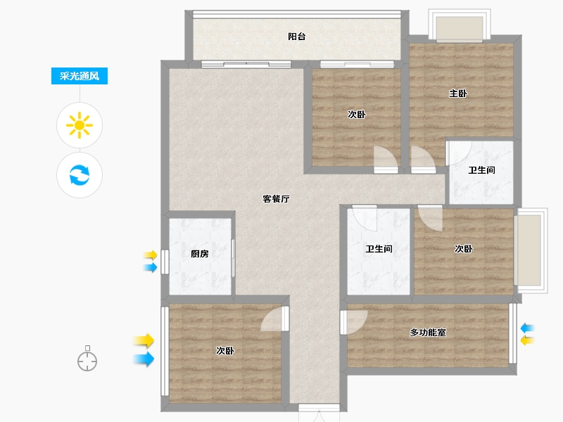 湖南省-衡阳市-东泰名城-114.40-户型库-采光通风