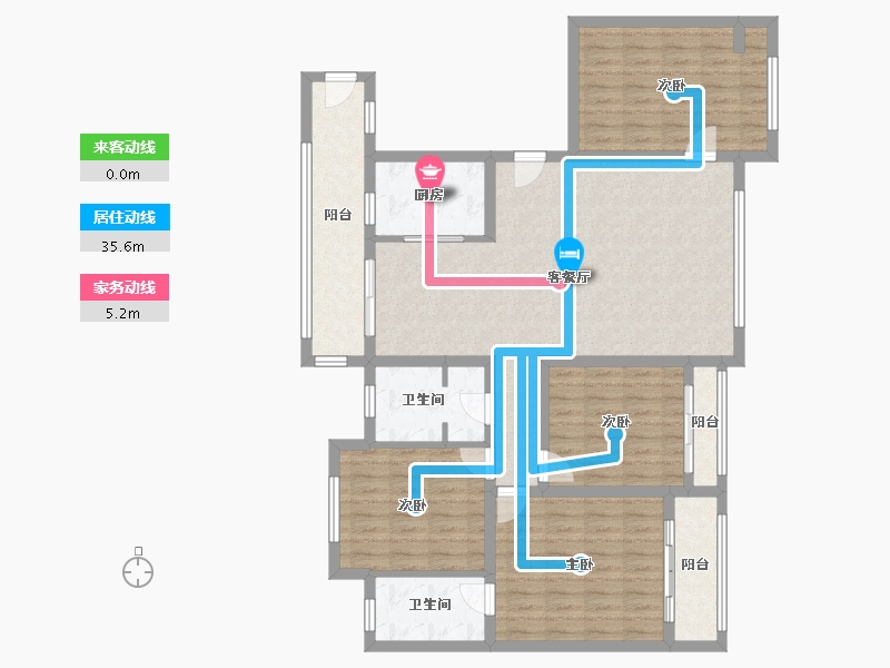 河北省-唐山市-恒大学庭-128.00-户型库-动静线