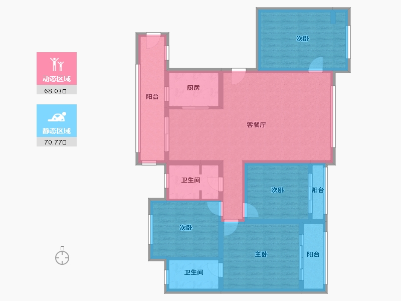 河北省-唐山市-恒大学庭-128.00-户型库-动静分区