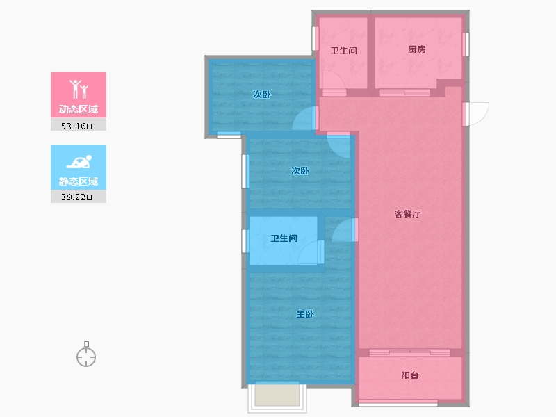 广东省-佛山市-万科金色里程-78.00-户型库-动静分区