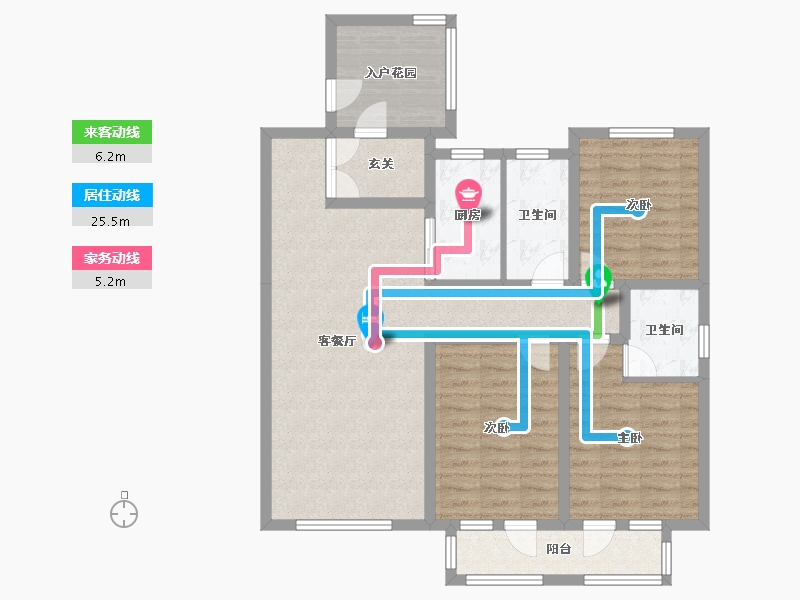 河北省-承德市-顺达帝景-106.65-户型库-动静线