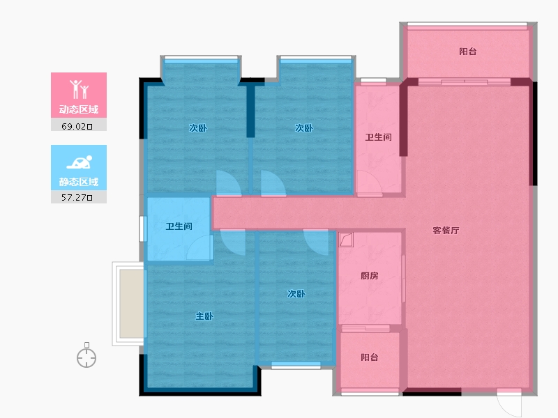 广东省-东莞市-桃源居-120.00-户型库-动静分区