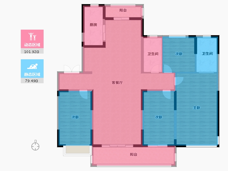 山东省-潍坊市-海珀苑-165.00-户型库-动静分区