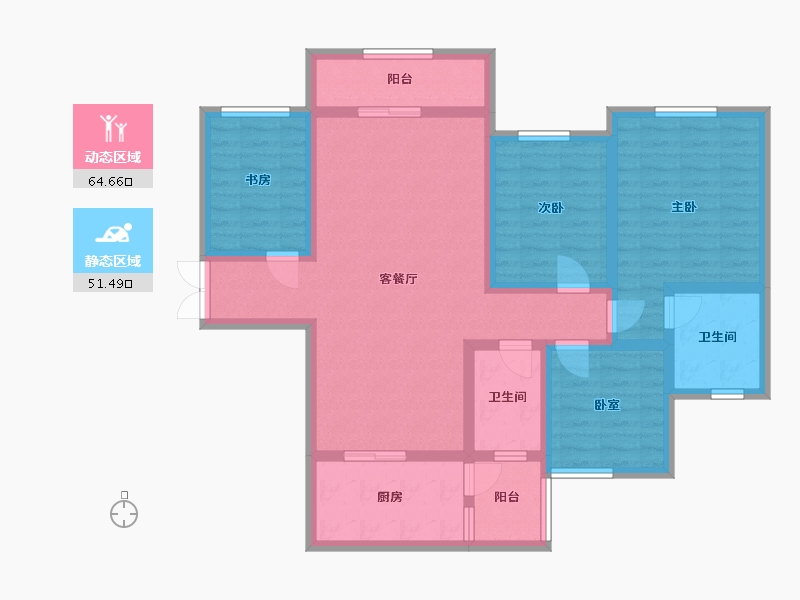 贵州省-安顺市-水岸新天地-115.23-户型库-动静分区