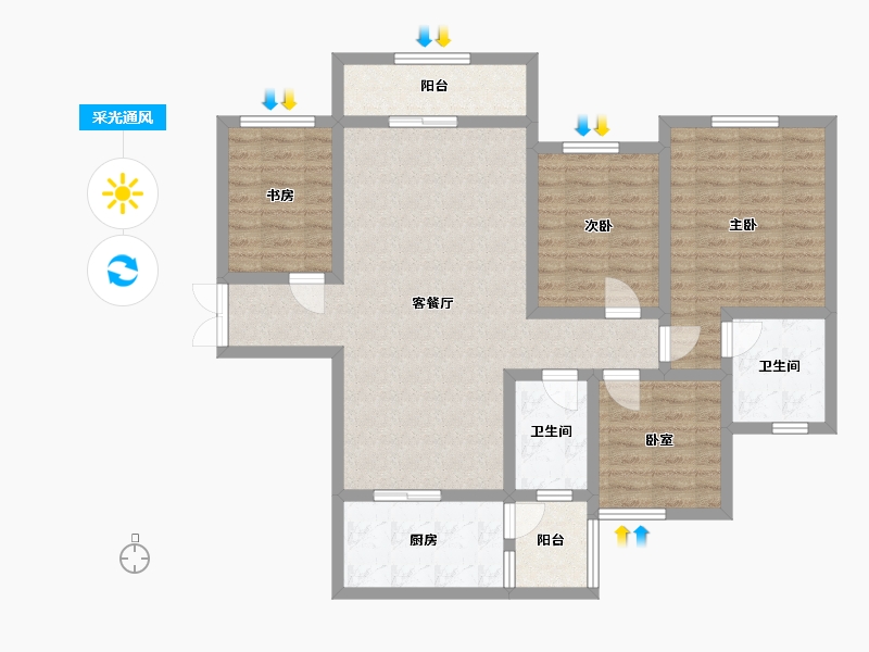 贵州省-安顺市-水岸新天地-115.23-户型库-采光通风