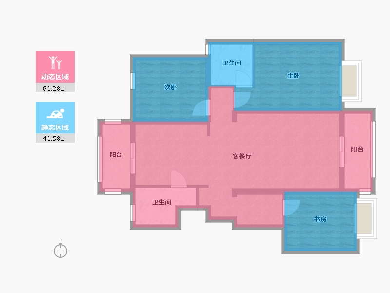 北京-北京市-永定苑-93.60-户型库-动静分区