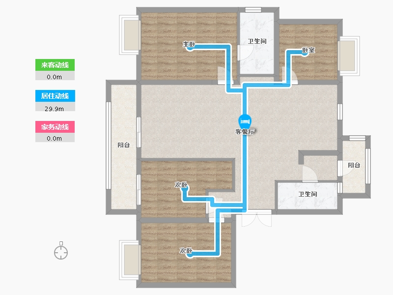 湖南省-长沙市-湖山赋-142.00-户型库-动静线