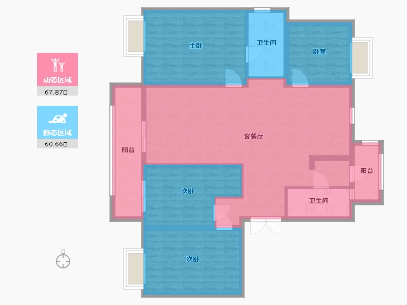 湖南省-长沙市-湖山赋-142.00-户型库-动静分区