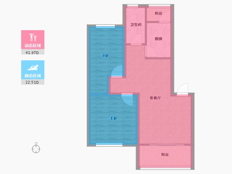 广东省-深圳市-香蜜二村-56.87-户型库-动静分区