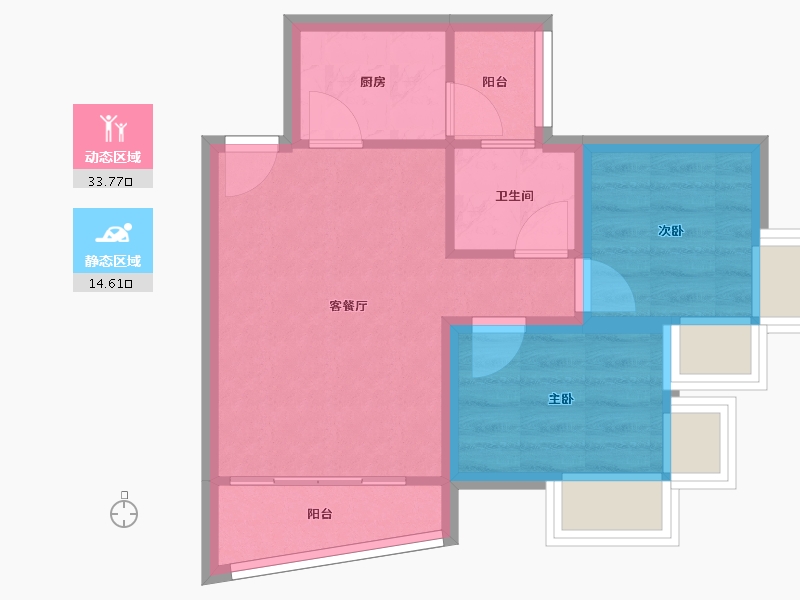 广东省-深圳市-长城盛世家园二期-42.49-户型库-动静分区