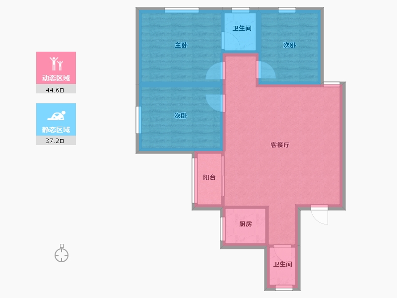 广东省-深圳市-长城盛世家园一期-72.78-户型库-动静分区