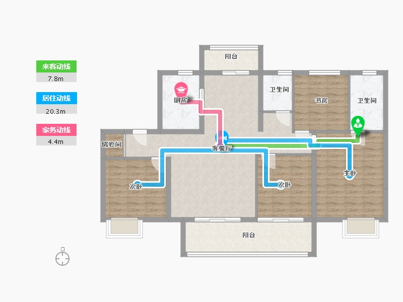 江苏省-南京市-梧桐公馆-112.22-户型库-动静线