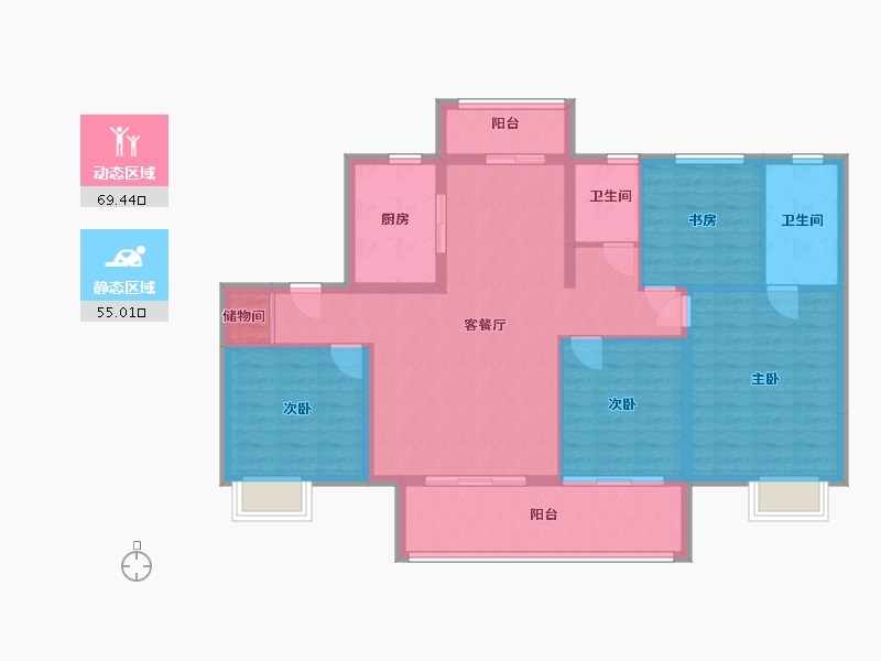 江苏省-南京市-梧桐公馆-112.22-户型库-动静分区