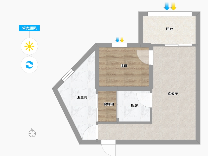 黑龙江省-鹤岗市-世纪村-36.63-户型库-采光通风