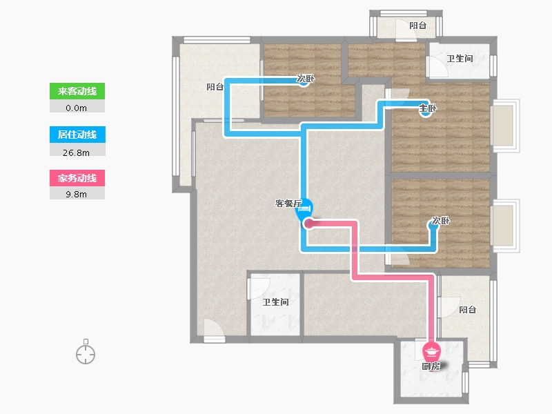 黑龙江省-鹤岗市-波托菲诺天鹅堡-121.62-户型库-动静线