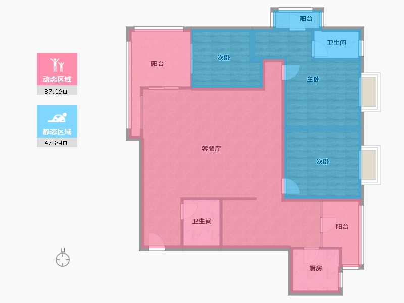 黑龙江省-鹤岗市-波托菲诺天鹅堡-121.62-户型库-动静分区