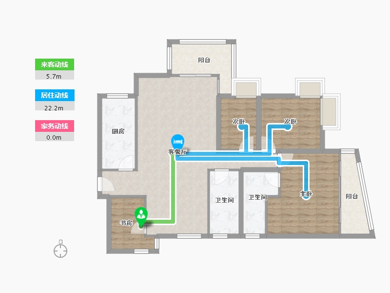 黑龙江省-鹤岗市-假日湾-103.87-户型库-动静线