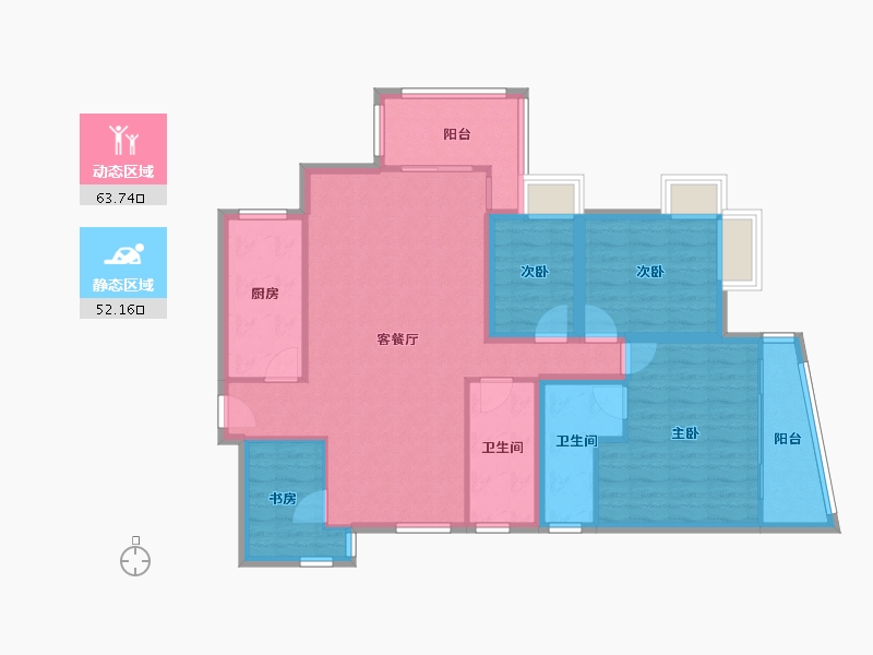 黑龙江省-鹤岗市-假日湾-103.87-户型库-动静分区