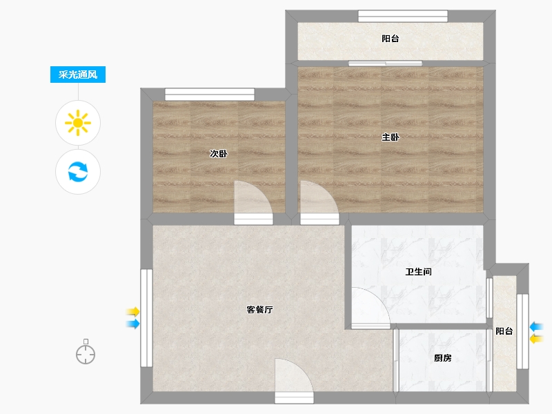 广东省-深圳市-青莲公寓-44.78-户型库-采光通风