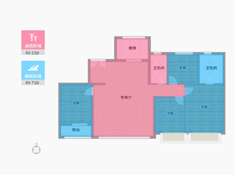 陕西省-西安市-中天新希望未来印-128.00-户型库-动静分区