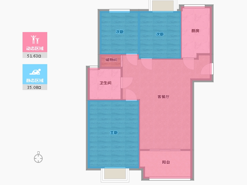 江苏省-常州市-君泰尚德花园-82.67-户型库-动静分区