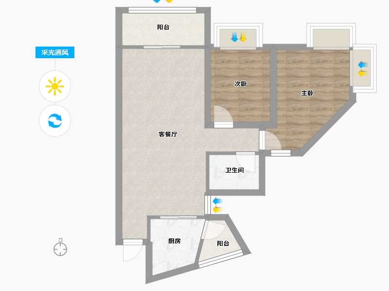 广东省-深圳市-香逸名园-57.89-户型库-采光通风