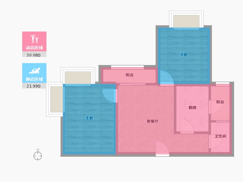 广东省-深圳市-缔梦园（三期）-45.71-户型库-动静分区