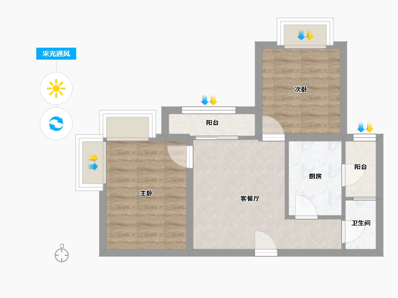 广东省-深圳市-缔梦园（三期）-45.71-户型库-采光通风