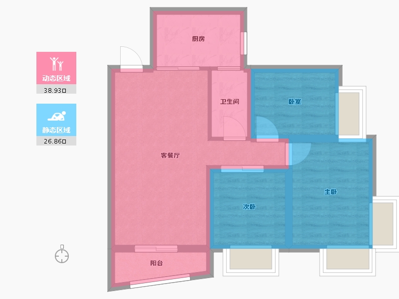 广东省-深圳市-长城盛世家园二期-57.95-户型库-动静分区