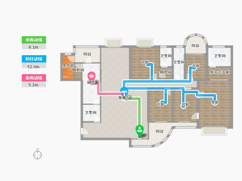 黑龙江省-鹤岗市-波托菲诺天鹅堡-179.60-户型库-动静线