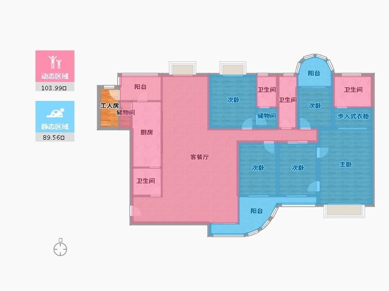 黑龙江省-鹤岗市-波托菲诺天鹅堡-179.60-户型库-动静分区