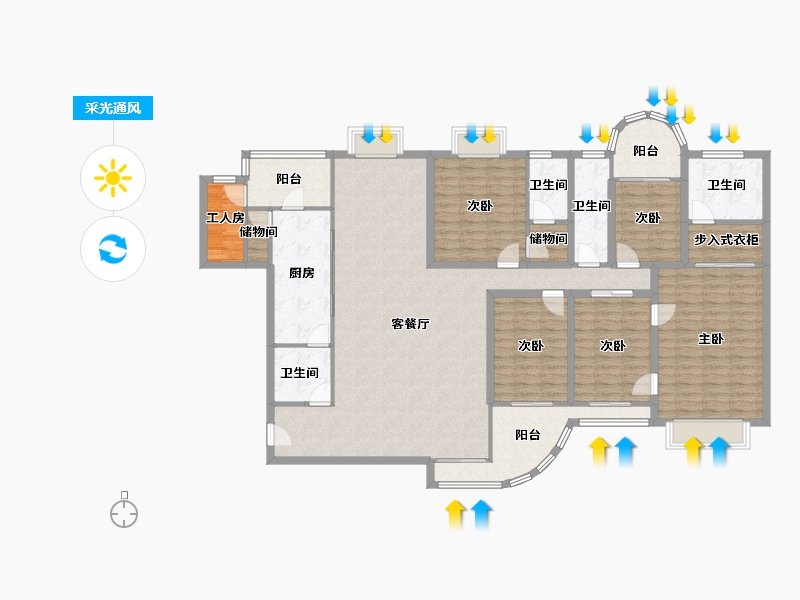 黑龙江省-鹤岗市-波托菲诺天鹅堡-179.60-户型库-采光通风